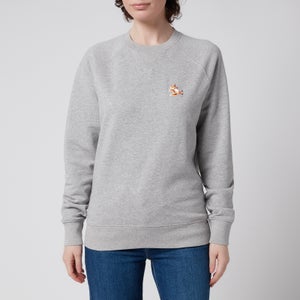 Maison Kitsuné Unisex Chillax Fox Patch Classic Sweatshirt - Grey Melange
