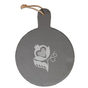 Countrified Flower Engraved Slate Cheese Board