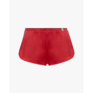 Les Girls Les Boys Stretch Satin Shorts - Scarlet