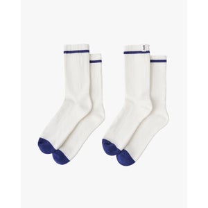 Branded Sport Socks 2 Pack - Egret/Spectrum Blue