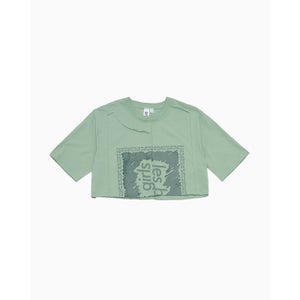 Deconstructed Crop T-Shirt - Sage
