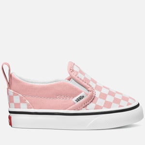 Vans Toddlers' Classic Slip On Velcro Checkerboard Trainers - Pink / White
