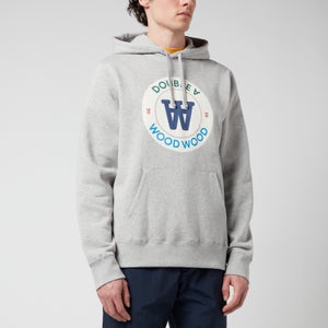 Wood Wood Men's Ian Crest Pullover Hoodie - Grey Melange