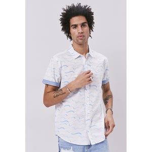 Wave Print Fitted Shirt