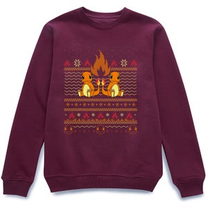 Pokémon Merry Litmas Unisex Christmas Jumper - Burgundy