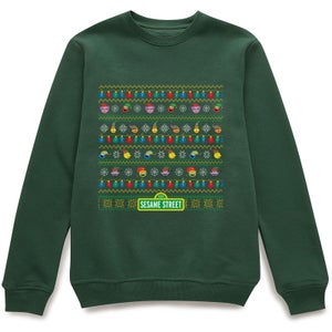 Sesame Street F Is For Festive Unisex Christmas Sweatshirt - Green