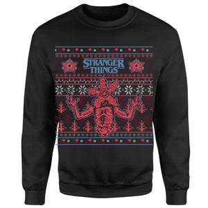 Stranger Things Christmas Deomogorgon Unisex Weihnachtspullover – Schwarz