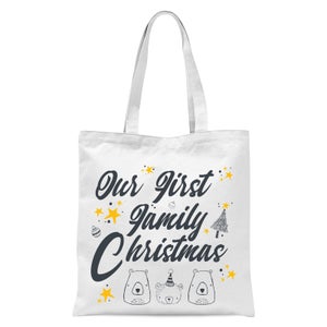First Family Christmas Tote Bag - White
