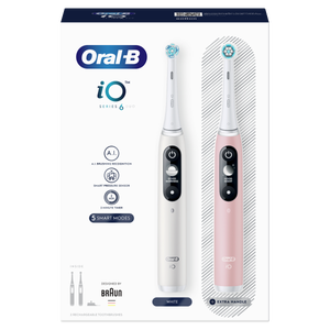 Oral B iO6 Series Duo Pack White/Pink Sand Extra Toothbrush