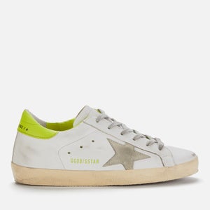 Golden Goose Deluxe Brand Women's Superstar Leather Trainers - White/Ice/Lime Green
