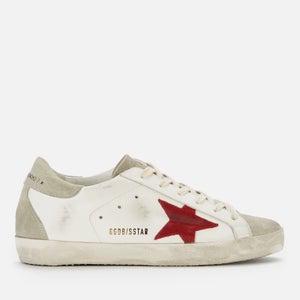 Golden Goose Women's Superstar Leather Trainers - White/Ice/Red