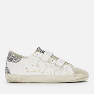 Golden Goose Women's Old School Leather Velcro Trainers - White/Ice/Silver