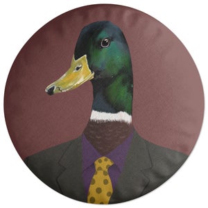 Decorsome Duck In Suit Round Cushion