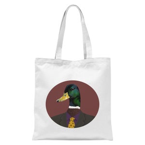 Duck In Suit Tote Bag - White