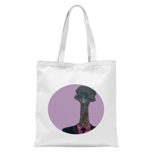 Ostrich In Suit Tote Bag - White