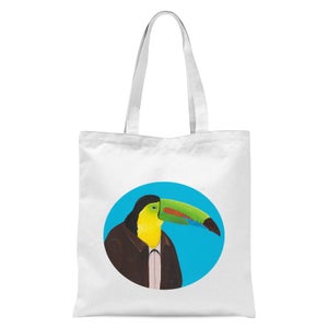 Toucan In Suit Tote Bag - White