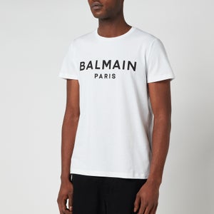 Balmain Men's Printed Logo T-Shirt - White/Black