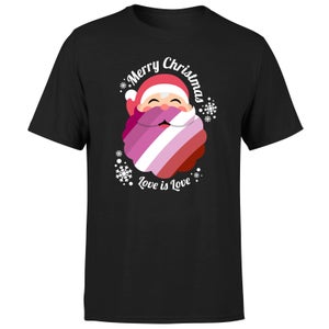 LGBTQ+ Lesbian Christmas Love Men's T-Shirt - Black