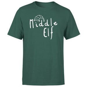Middle Christmas Elf Men's T-Shirt - Green