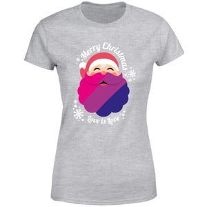 LGBTQ+ Bisexual Christmas Love Women's T-Shirt - Grey