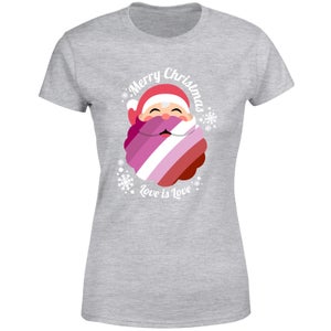 LGBTQ+ Lesbian Christmas Love Women's T-Shirt - Grey