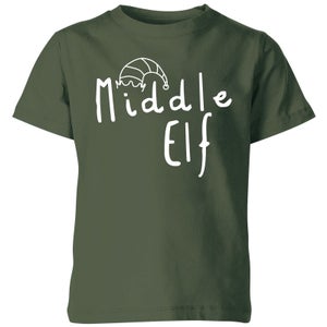 Middle Christmas Elf Kids' T-Shirt - Green