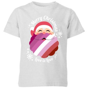 LGBTQ+ Lesbian Christmas Love Kids' T-Shirt - Grey