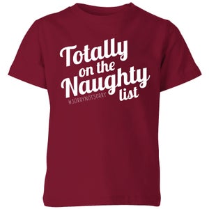 Totally On The Naughty List Kids' T-Shirt - Burgundy