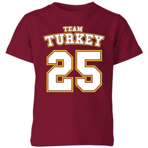 Christmas Sports Team Turkey Kids' T-Shirt - Burgundy