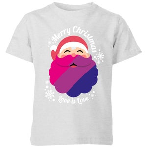 LGBTQ+ Bisexual Christmas Love Kids' T-Shirt - Grey