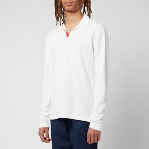 Orlebar Brown Men's Felix Gt Tape Long Sleeve Polo Shirt - Cloud