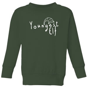 Youngest Christmas Elf Kids' Sweatshirt - Green