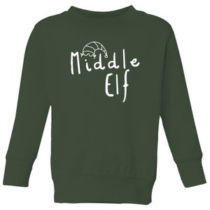 Middle Christmas Elf Kids' Sweatshirt - Green