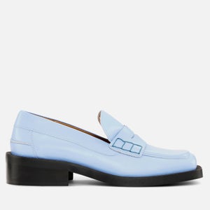 Ganni Women's Leather Loafers - Placid Blue