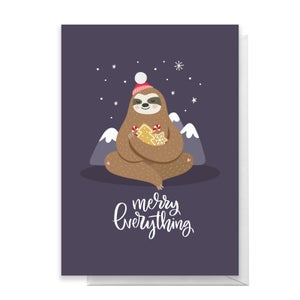 Sloth Merry Christmas Greetings Card