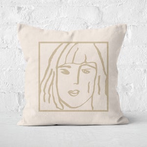 Female Face Square Cushion