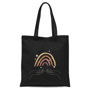 Hand Celestial Rainbow Tote Bag - Black