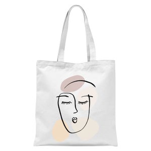 Face Girl Shapes Tote Bag - White