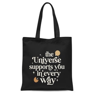 The Universe Supports You Tote Bag - Black