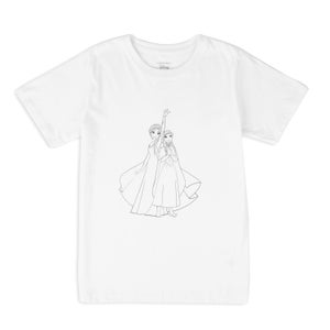 Disney Frozen Sister Magic Kids Colour Your Own T-Shirt - White
