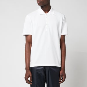 Thom Browne Men's Classic Pique Tricolour Stripe Polo Shirt - White