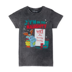 Disney Pixar Naughty List Kids' T-Shirt - Black Acid Wash