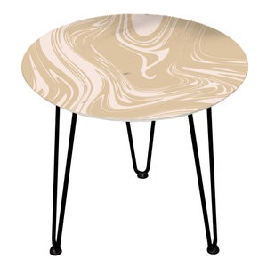 Decorsome Marble Lines Wooden Side Table