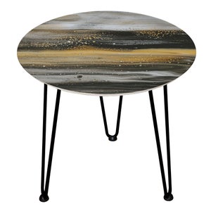 Decorsome Dark Wood Texture Wooden Side Table