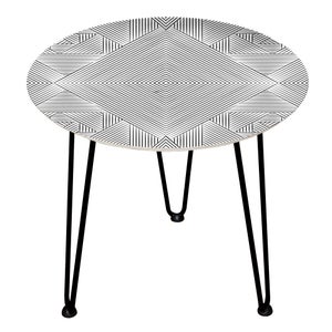 Decorsome Symmetrical Lines Wooden Side Table