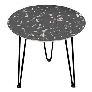 Decorsome Dark Terrazzo Wooden Side Table