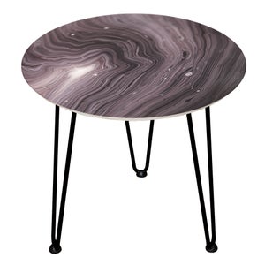 Decorsome Purple Stone Texture Wooden Side Table