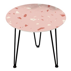 Decorsome - Pink Terrazzo Wooden Side Table