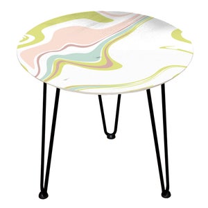 Decorsome Pastel Waves Wooden Side Table