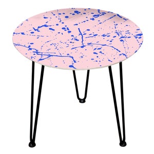 Decorsome Neon Blue And Pink Paint Wooden Side Table